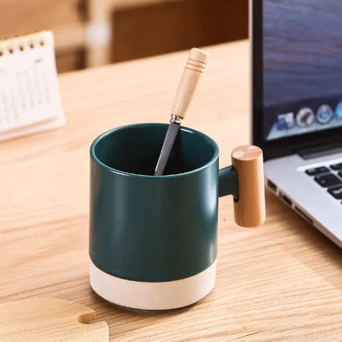 Mug céramique isotherme| Ma tasse en bois
