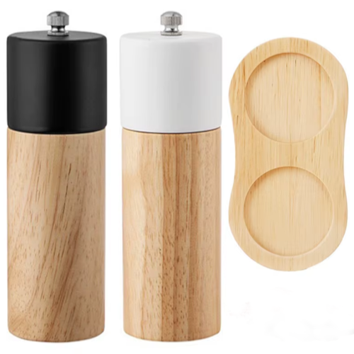 Schwarz-Weiß-Pfeffermühle aus Holz