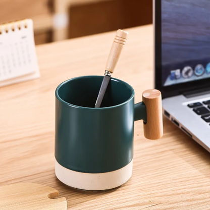 Mug céramique isotherme| Ma tasse en bois