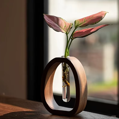 Vase a fleurs en bois design | ma tasse en bois