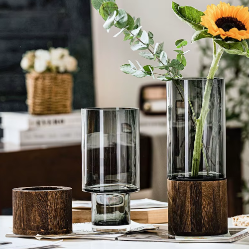 Vase en bois noyer Plantes | Ma Tasse en Bois