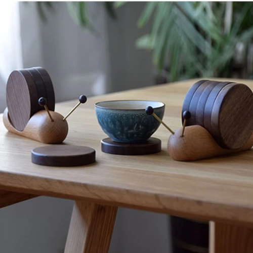 Dessous verres en bois Noyer | Ma tasse en bois